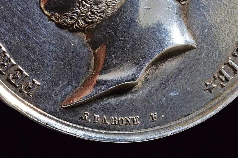 Medaglia di Ferdinando II, argento, Napoli, 1840 circa