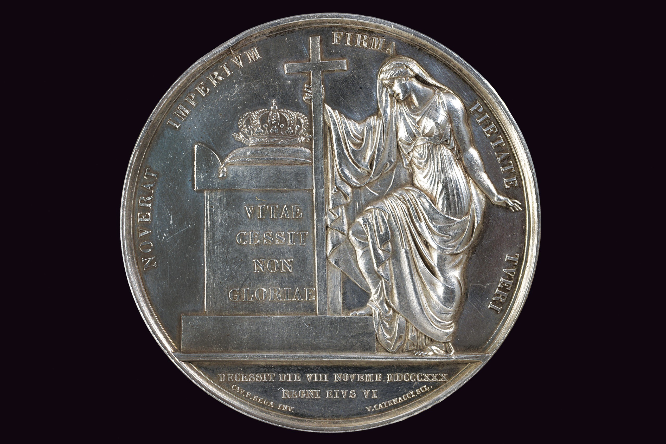 Ferdinando II delle Due Sicilie, Medaglia commemorativa in rame argentato