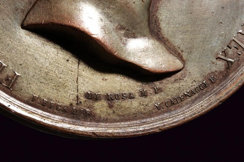 Ferdinando II delle Due Sicilie, Medaglia commemorativa in rame argentato