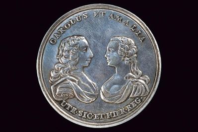 Medaglia di Carlo di Borbone, Argento, Napoli, 1751, diametro 4.1 cm