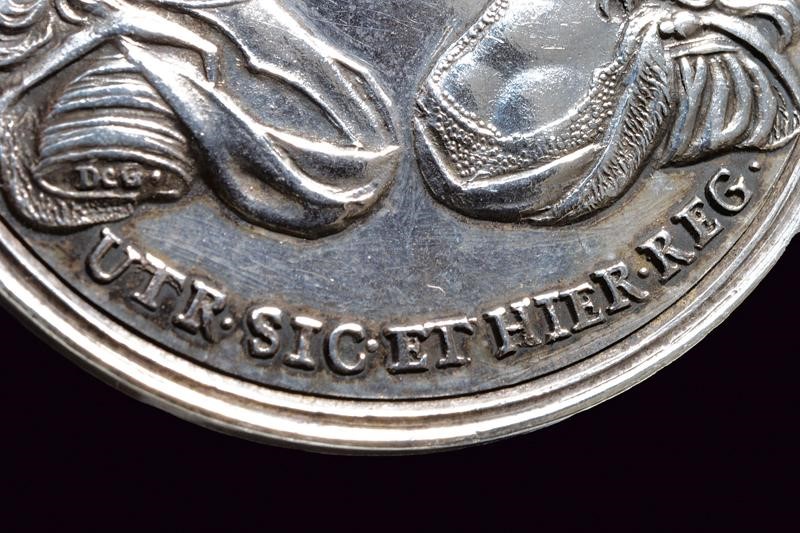 Medaglia di Carlo di Borbone, Argento, Napoli, 1751, diametro 4.1 cm
