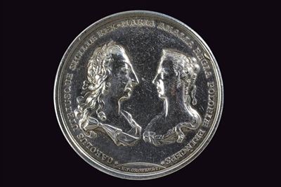 Carlo di Borbone, Medaglia commemorativa in argento, Napoli, 1738