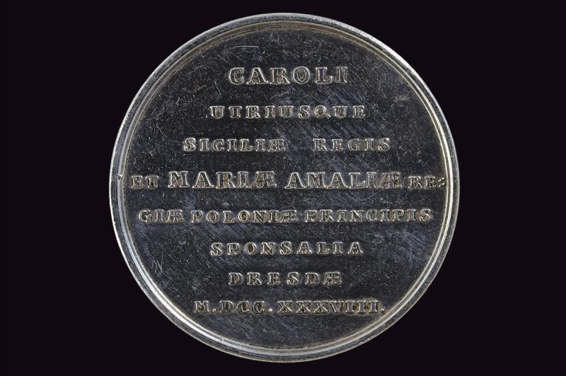 Carlo di Borbone, Medaglia commemorativa in argento, Napoli, 1738