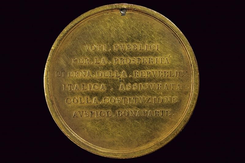 Medaglia per i Comizi di Lione 1802, bronzo dorato, diametro 5.4 cm