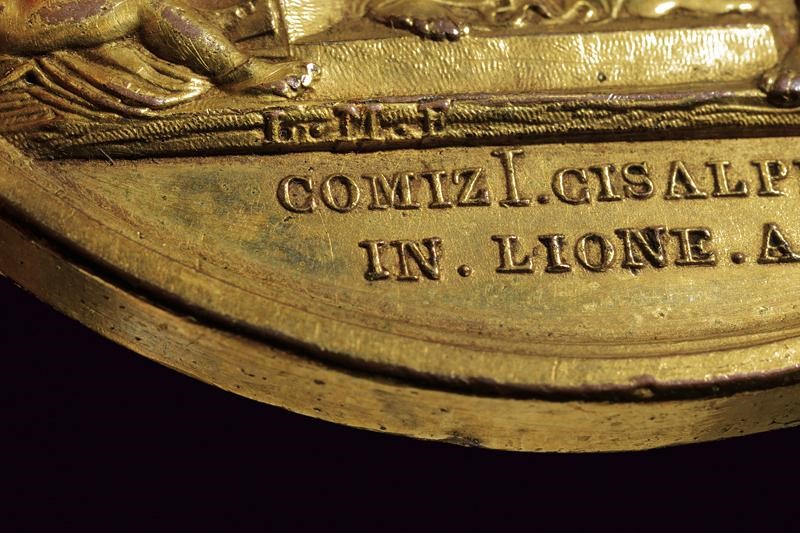 Medaglia per i Comizi di Lione 1802, bronzo dorato, diametro 5.4 cm
