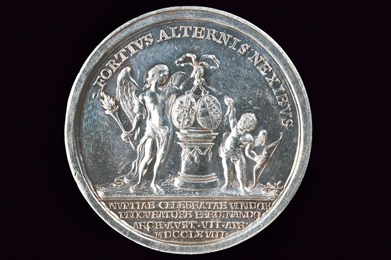 Medaglia commemorativa per le nozze di Ferdinando IV e Maria Carolina, Vienna, 1768