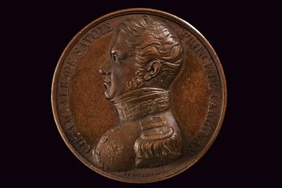 Medaglia commemorativa della presa del Trocadero, Carlo Alberto di Savoia, Francia, 1823, diametr...