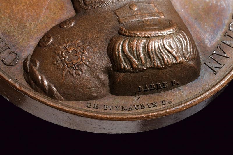 Medaglia commemorativa della presa del Trocadero, Carlo Alberto di Savoia, Francia, 1823, diametr...