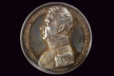 Carlo Alberto di Savoia, Medaglia presa del Trocadero, 1823, argento