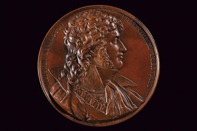 Medaglia commemorativa di Gioacchino Napoleone Murat (1808-1815), bronzo, diametro 5 cm