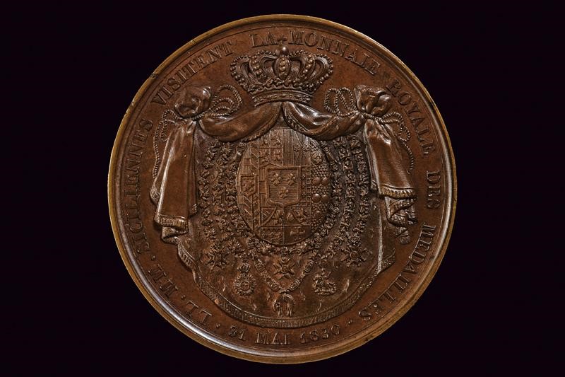 Francesco I, Medaglia per la visita dei reali di Napoli alla zecca di Parigi, 1830, tecnica: Pari...