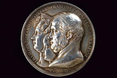Francesco I, Medaglia per la visita dei reali di Napoli alla zecca di Parigi (1830)