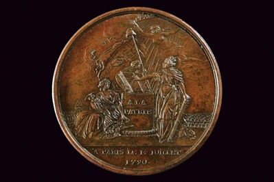 Medaglia confederazione dei Francesi, bronzo, 1790