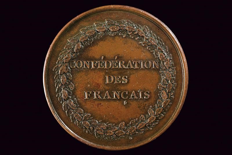 Medaglia confederazione dei Francesi, bronzo, 1790