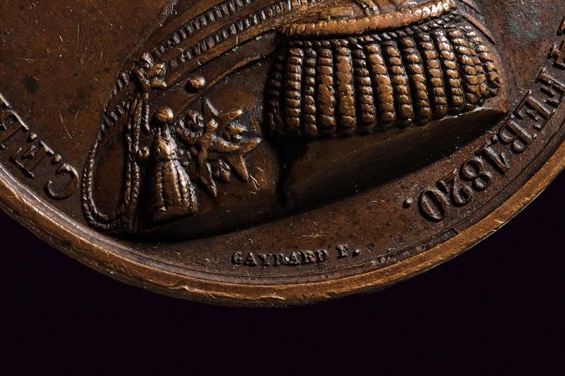 Medaglia commemorativa per la morte del Duca di Berry, Carlo Ferdinando (1778-1820), bronzo