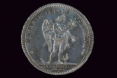 Medaglia commemorativa per il matrimonio di Maria Luisa Josephine, argento, Francia, 1801