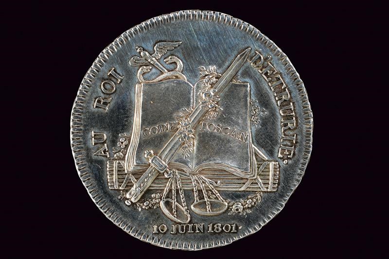 Medaglia commemorativa per il matrimonio di Maria Luisa Josephine, argento, Francia, 1801
