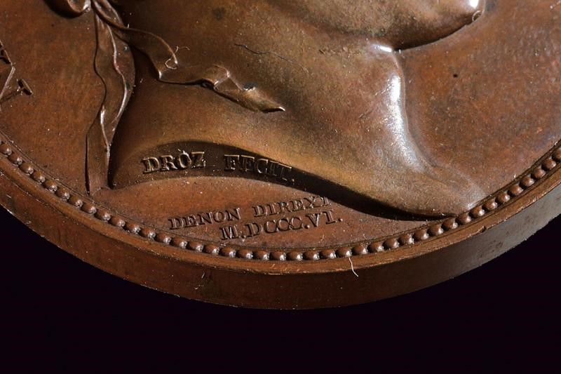 Medaglia di Conquista di Napoli, Napoleone, bronzo, 1806, diametro 4 cm