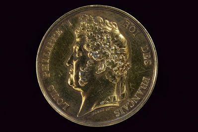 Medaglia di Louis Philippe I, Francia, 1846, argento, diametro 5 cm