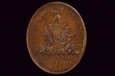 Medaglia, Consiglio dei Cinquecento, Francia, 1799, Bronzo, diametro 5,6 cm