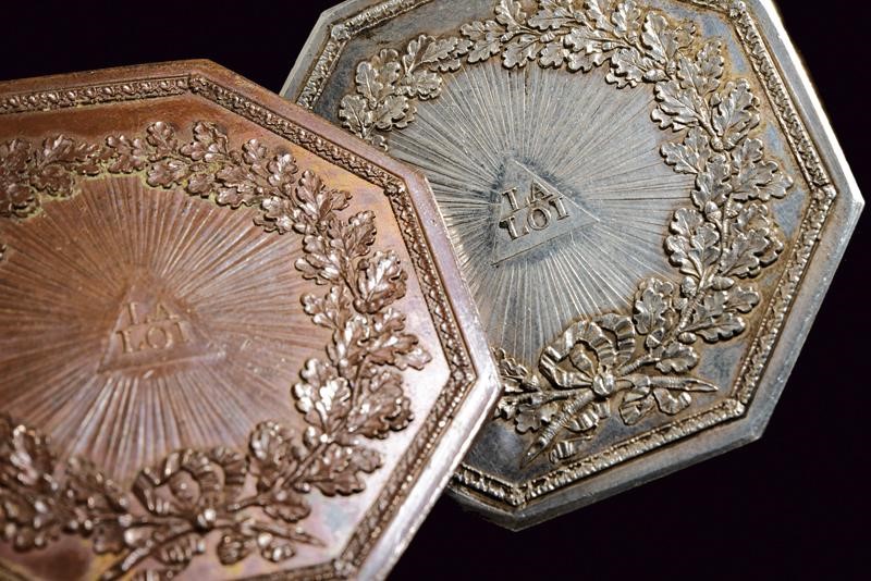 Lotto di due medaglie della Corte di Cassazione, bronzo e argento, Inizio XIX Secolo