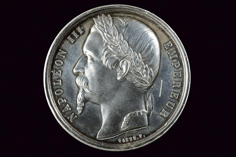 Napoleone III, Medaglia per l'annessione della Savoia e di Nizza (1860), argento, diametro 5 cm
