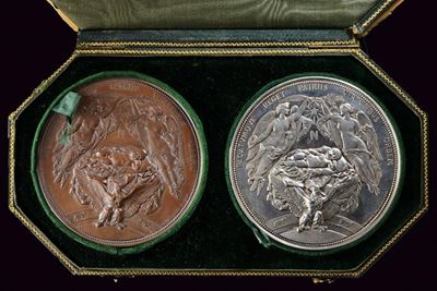 Medaglie commemorate in bronzo e argento, 1856, Francia