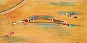 Bandiere (bozzetto per il concorso del mosaico per l'antisala delle Conferenze Internazionali)