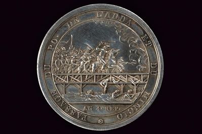 Medaglia commemorativa del Passaggio del Po, Adda e Mincio, Francia, 1796, diametro 4.2 cm