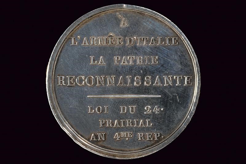Medaglia commemorativa del Passaggio del Po, Adda e Mincio, Francia, 1796, diametro 4.2 cm