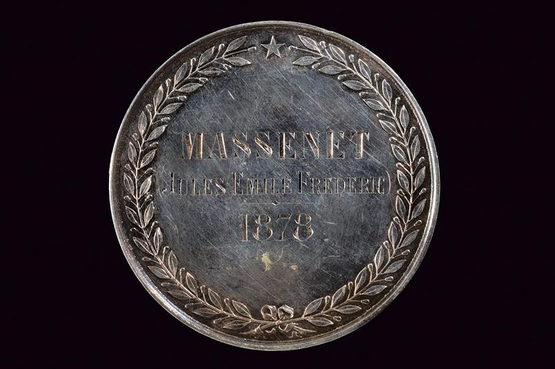 DUMAREST, Medaglia d'argento dedicata a Jules Massenet, 1878
