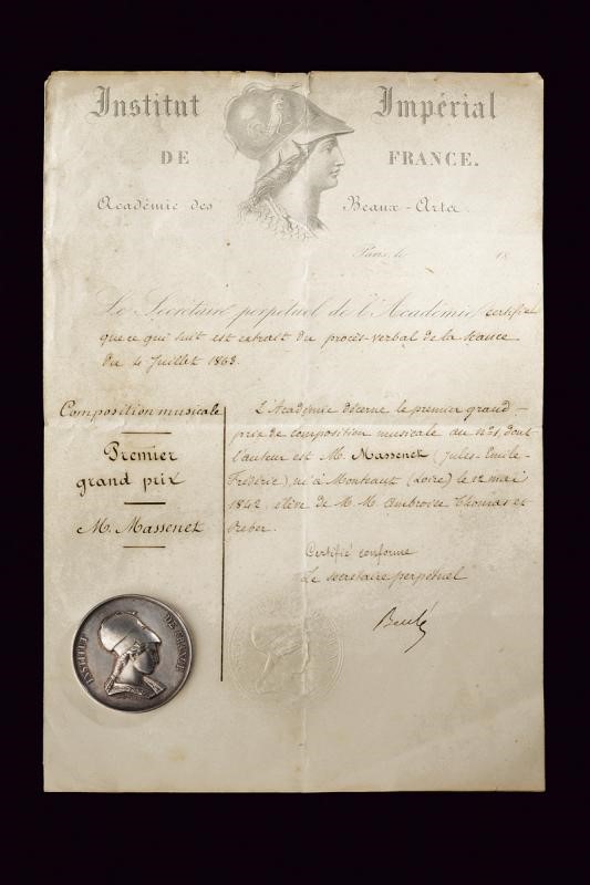 DUMAREST, Medaglia d'argento dedicata a Jules Massenet, 1878