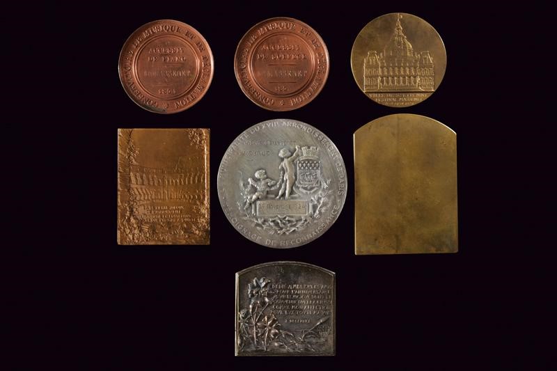 Massenet, Lotto di medaglie e lettere - Medaglie Napoleone III e placchette argento