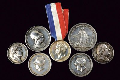 Sette medaglie in argento, Francia, Prima metà del XIX secolo