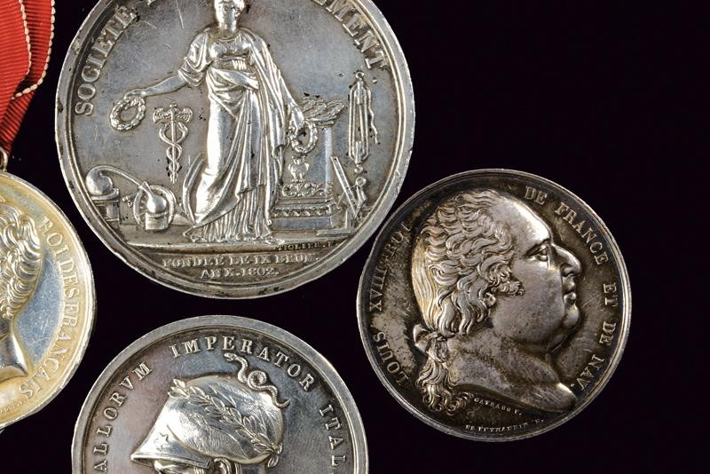 Sette medaglie in argento, Francia, Prima metà del XIX secolo