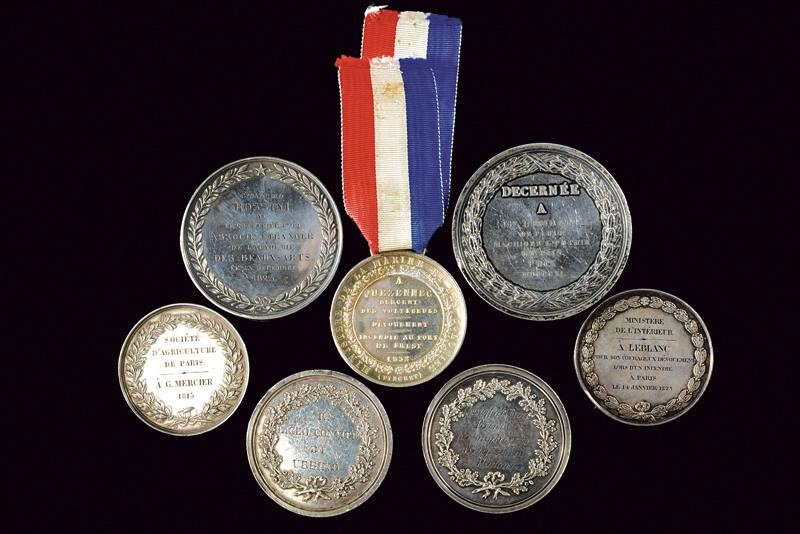 Sette medaglie in argento, Francia, Prima metà del XIX secolo