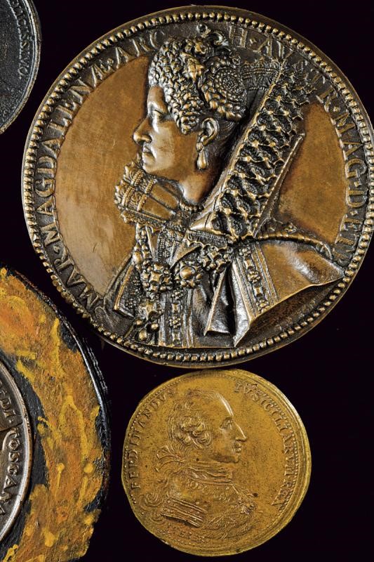 Lotto di nove medaglie, argento e bronzo, XVII / XIX secolo