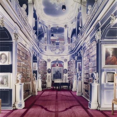 Biblioteca di Weimer, Germania, C-print vintage applicata su alluminio