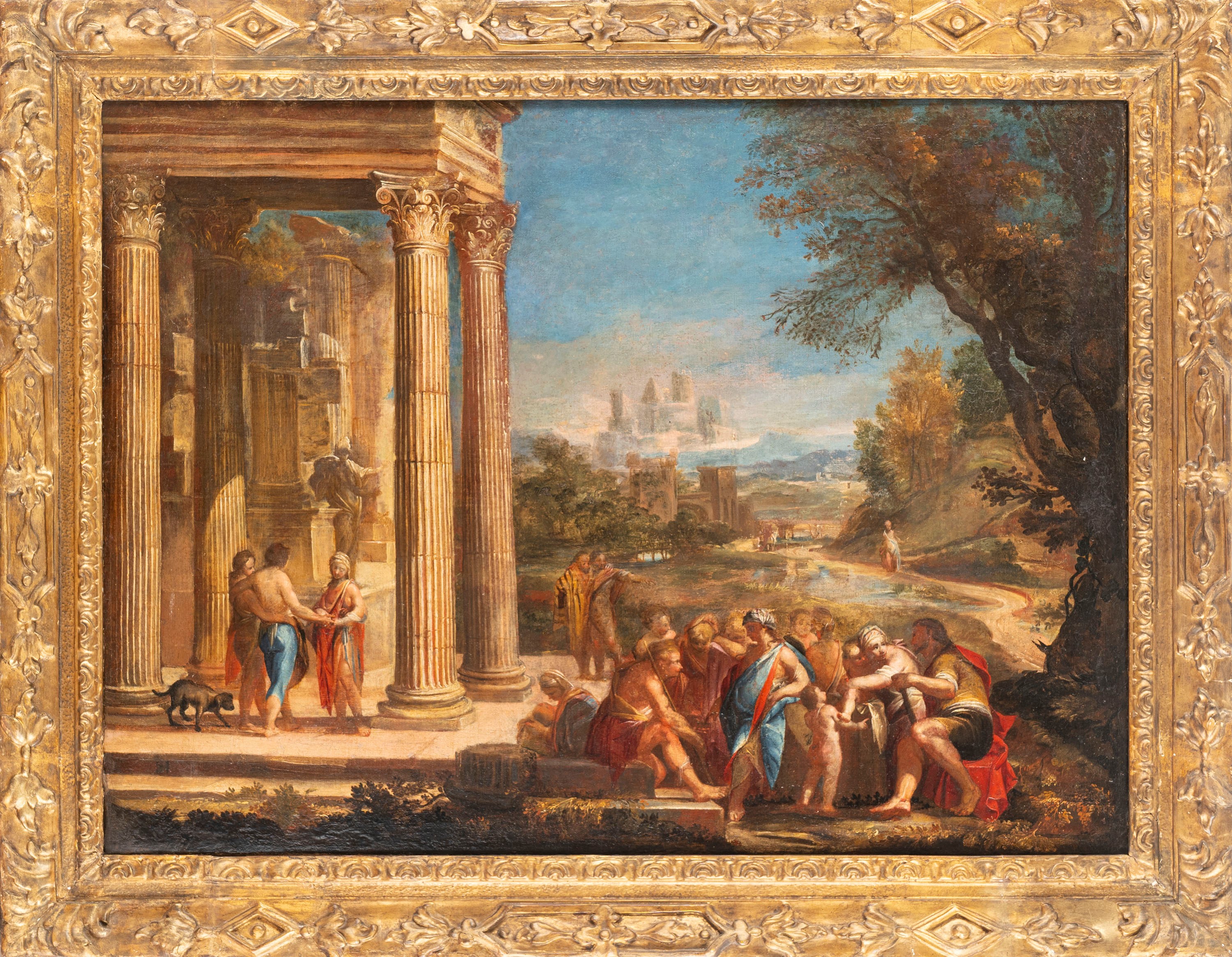 Capriccio architettonico con figure mitologiche