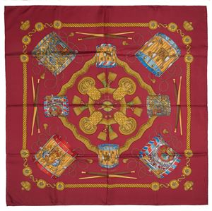 Les Tambours silk twill scarf