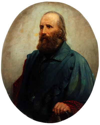 Anonimo, Ritratto di Giuseppe Garibaldi, olio su tela ovale
