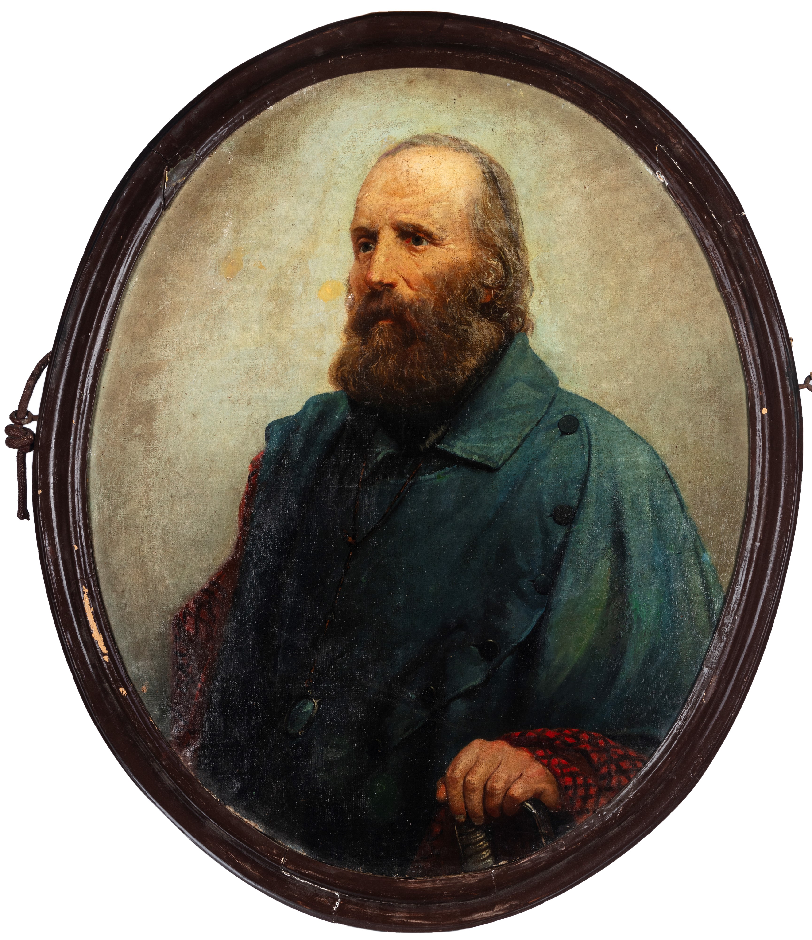 Scuola del Secolo XIX - Anonimo, Ritratto di Giuseppe Garibaldi, olio su tela ovale