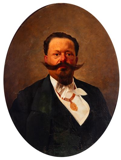 Ritratto di Vittorio Emanuele II, olio su tela ovale