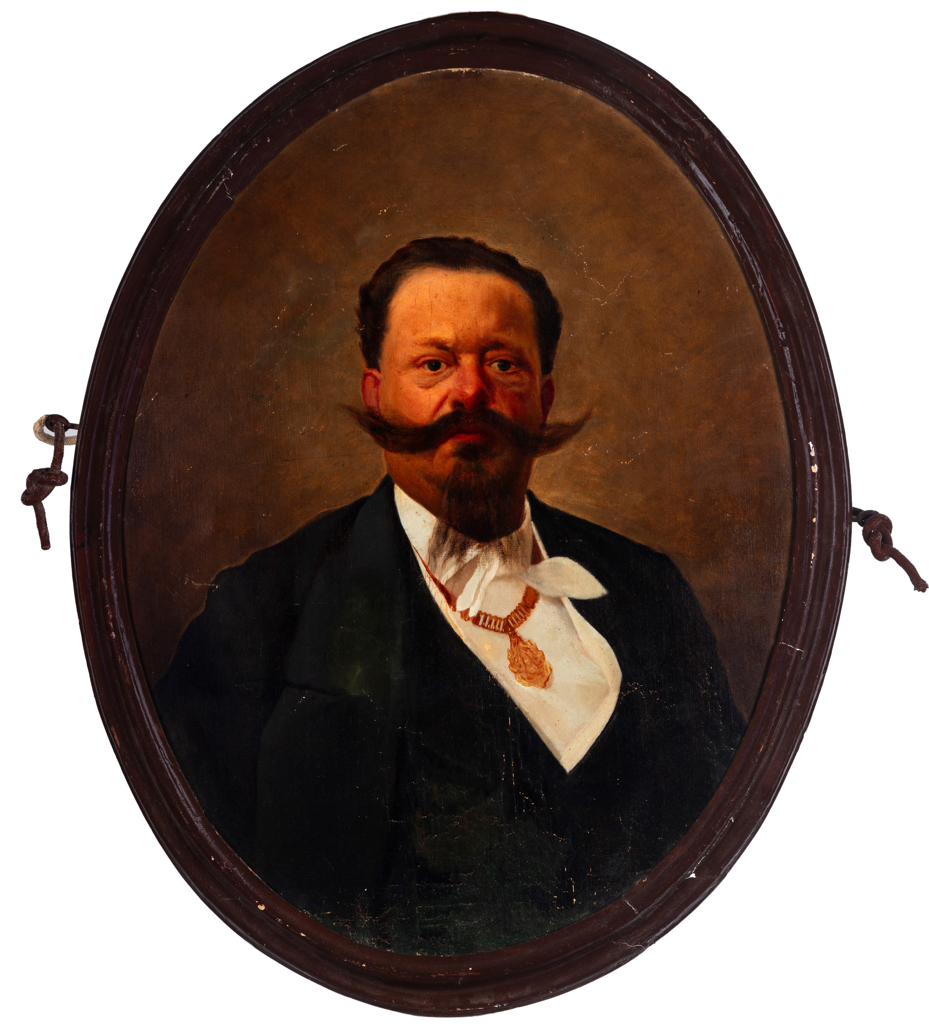 Scuola del Secolo XIX - Ritratto di Vittorio Emanuele II, olio su tela ovale