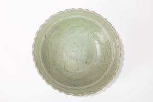 Piatto "Longquan" a invetriatura celadon