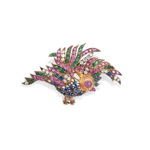 Color stone brooch