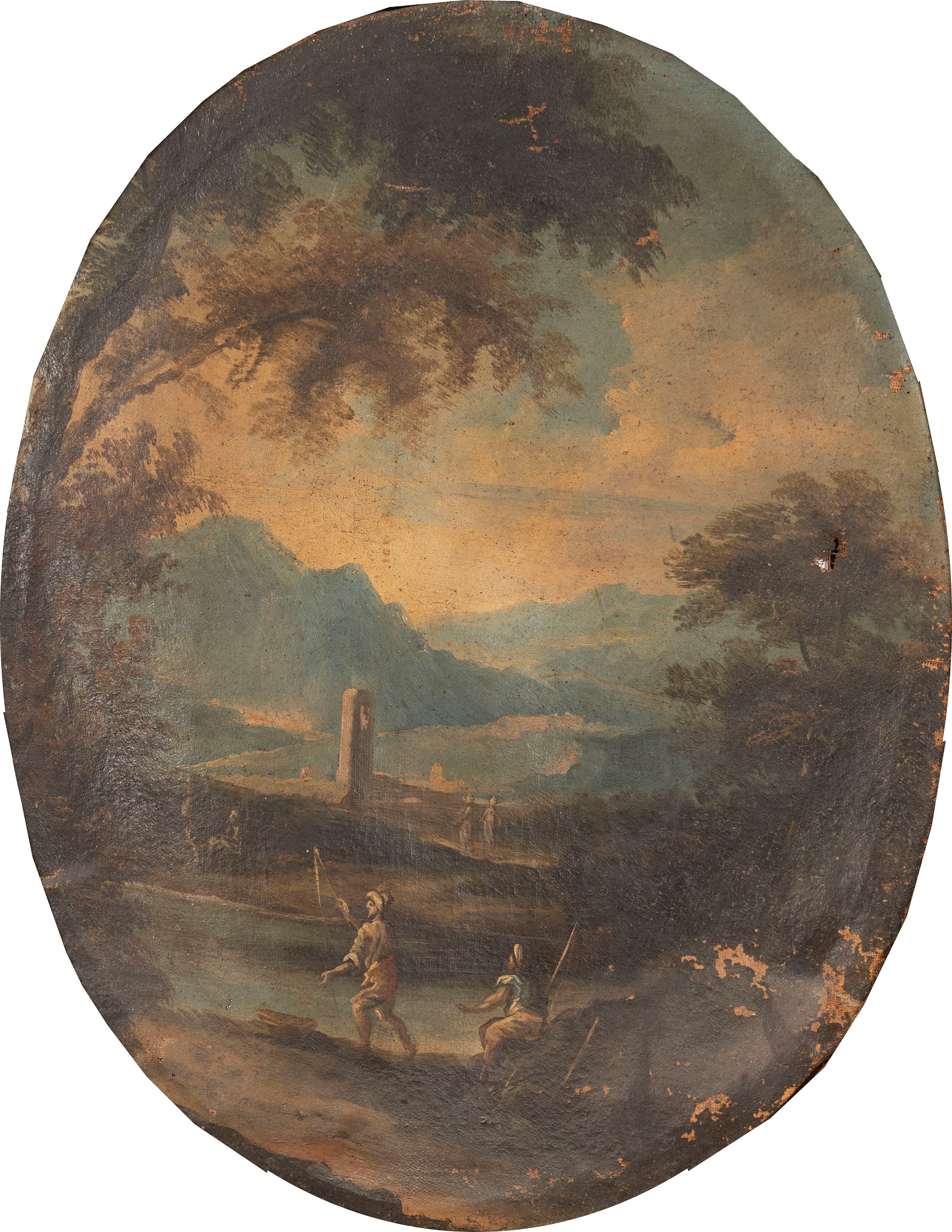Scuola Veneta, Secolo XVIII - Paesaggi con Figure