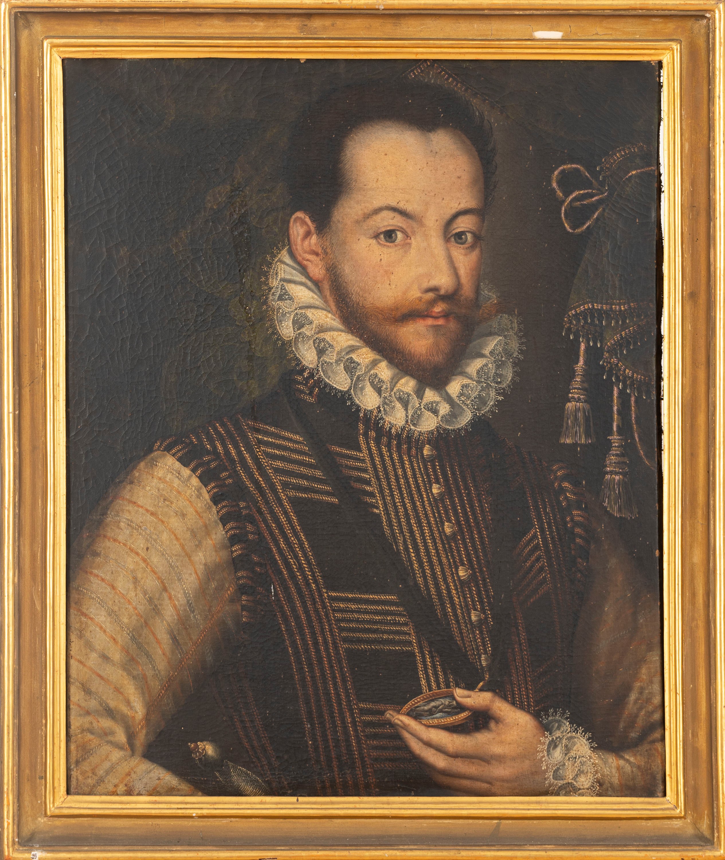 Scuola Dell'italia Settentrionale, Secolo XVII - Ritratto di gentiluomo con gorgiera e medaglione...