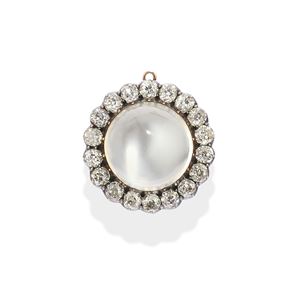Moonstone brooch