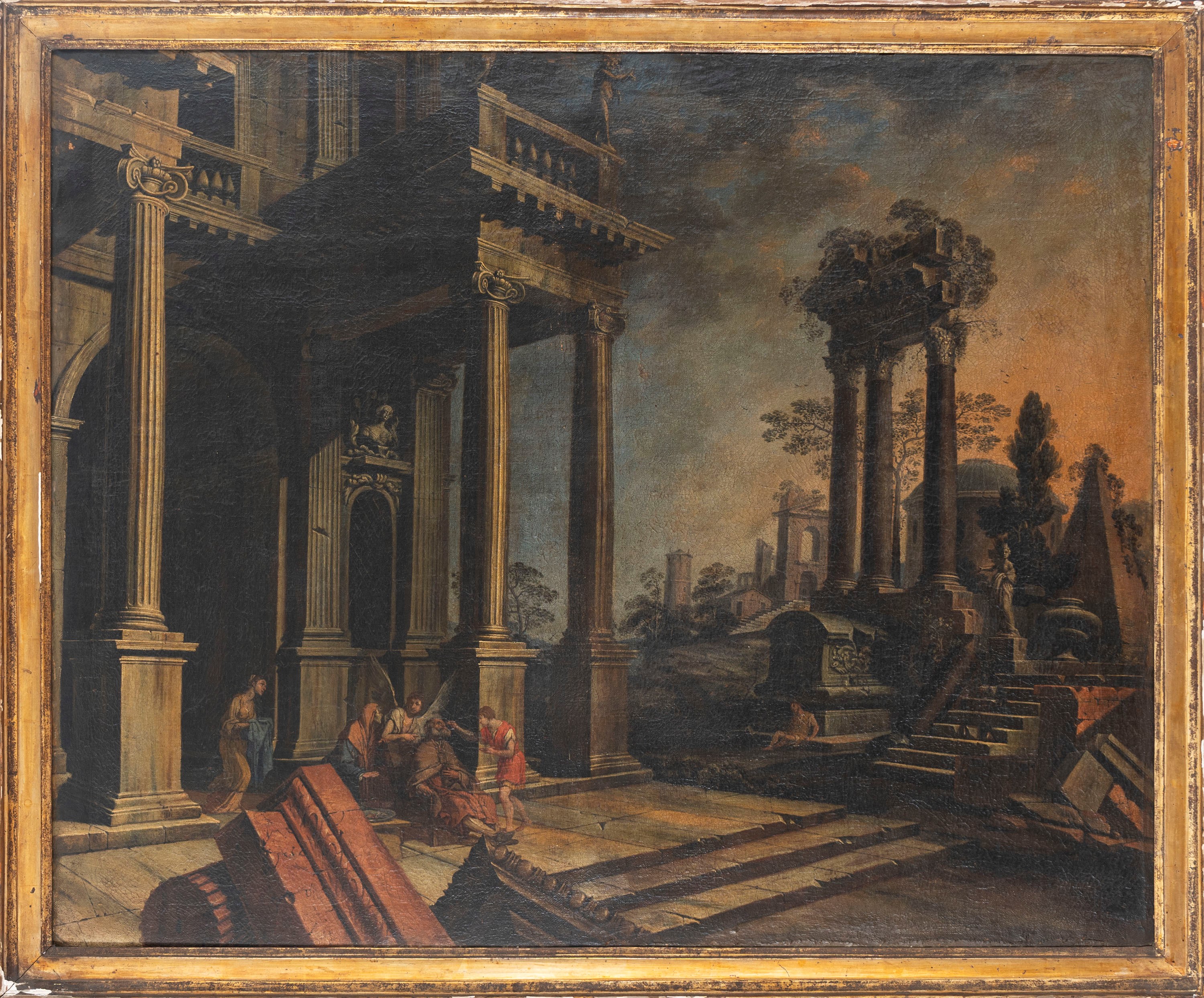 Capriccio architettonico con Tobiolo che guarisce il padre cieco